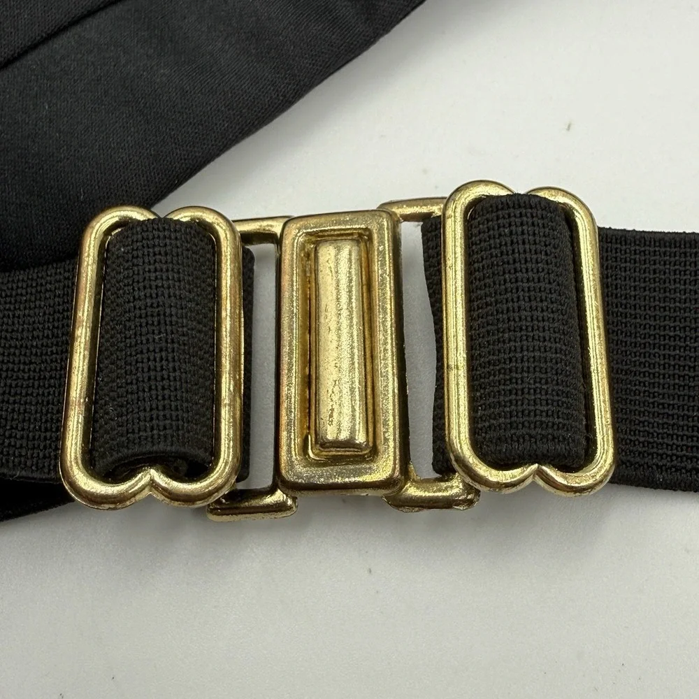 Mel Howard Black Cummerbund Bow Tie Set Adjustable Tuxedo Formal Made USA